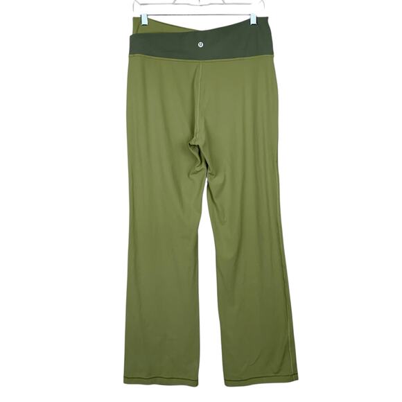 Lululemon Throwback Astro Pants Criss Cross Waistband Green W5EOOS Women's 12 - Picture 2 of 8